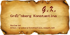 Grünberg Konstantina névjegykártya